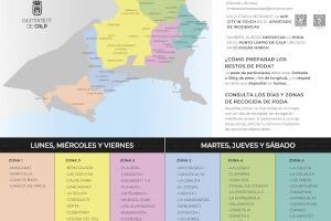 Calp establece un nuevo mapa de recogida de podas para mejorar este servicio