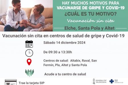 El departamento de salud Elx- Hospital General ha vacunado a casi 37.000 personas frente a la gripe y covid-19