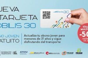 La Generalitat amplía hasta el 31 de mayo el plazo de validez de la actual tarjeta de transporte joven gratuito