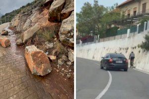 Vecinos de la Vall d'Uixó alertan de una carretera peligrosa y caída de piedras