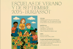 El 19 de mayo arrancan las matrículas de la Escuela de Verano y de la Escuela de Septiembre de Burjassot