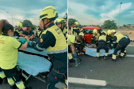Dos personas heridas tras quedar atrapadas en un accidente entre un turismo y un camión en Valencia