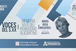 María Rosa Mirasierras, protagonista del cicle ‘Veus del Segle XXI’ organitzat per l'APPA i la Universitat d’Alacant