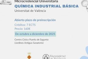 Abierto el plazo de inscripción de la ‘Microcredencial en Química Industrial Básica’