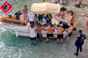 Herido un bañista tras ser golpeado por la hélice de una embarcación en Villajoyosa