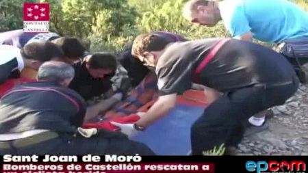 Bomberos rescatan ciclista herido en Sant Joan de Moró