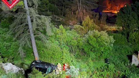 Un coche cae por un barranco de diez metros en Alcoi