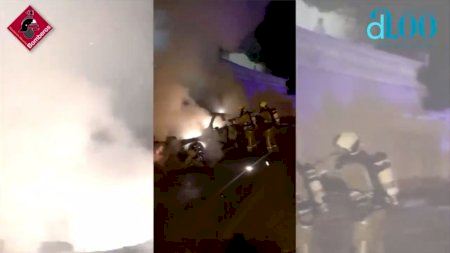 Así explosionan los metales fundidos al reaccionar con el agua en el incendio de un coche en Orihuela