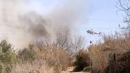 Mobilitzats diversos mitjans aèris per un incendi forestal entre Vila-real i Almassora