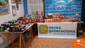 El Ayuntamiento de l'Alcúdia de Crespins recibe de Nuevas Generaciones del Partido Popular trescientos kilos de alimentos - (foto 2)