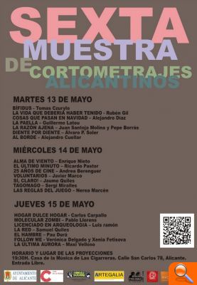 La VI Muestra de Cortos Alicantinos proyectará 21 trabajos en la Casa de la Música de Cigarreras