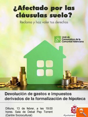 El consistori de l'Eliana organitza una xarrada informativa per als veïns afectats per 'clàusules sòl' - (foto 2)