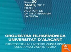 La Orquesta Filarmónica de la UA ofrecerá su tradicional Concierto de Primavera en La Nucía