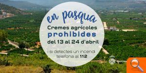 L’Ajuntament recorda la prohibició de fer cremes agrícoles