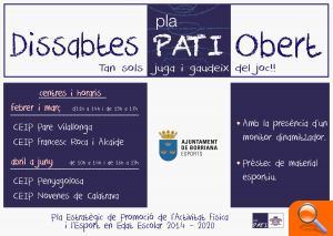 El buen tiempo anima los colegios Penyagolosa y Novenes de Calatrava en los «Dissabtes Pati Obert»  - (foto 2)