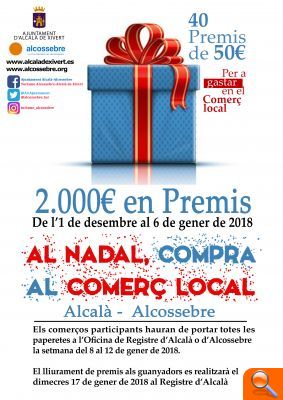 La campanya "Al Nadal, compra al comerç local" repartirà 2.000 euros a Alcalà-Alcossebre - (foto 2) La campanya "Al Nadal, compra al comerç local" repartirà 2.000 euros a Alcalà-Alcossebre - (foto 2)