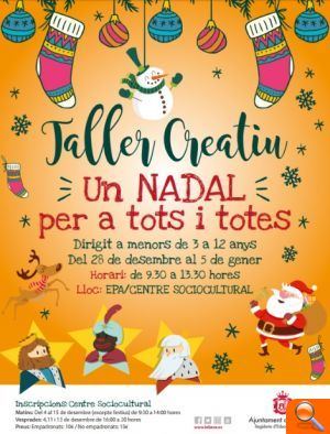 Abierta la inscripción para participar en el taller creativo 'Un Nadal per a tots i totes'