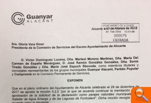 Guanyar Alacant, Compromís y PP solicitan por registro la convocatoria de la Comisión Permanente de Servicios