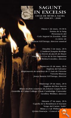 El cicle de música sacra 'Sagunt in Excelsis' torna a Sagunt de l'1 al 27 de març - (foto 2)