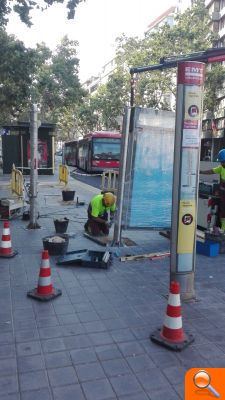 EMT empieza la instalación de las nuevas marquesinas en las paradas del Palacio de Justicia y Navarro Reverter - (foto 2)