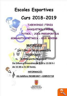 Obert en termini de matrícula de les escoles esportives 2018/2019 - (foto 2)