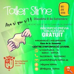 La Casa de la Joventut acull un taller de Slime aquest dissabte 8 de setembre - (foto 2) La Casa de la Joventut acull un taller de Slime aquest dissabte 8 de setembre - (foto 2)