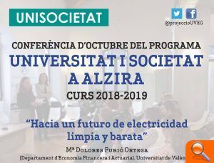 Tornen les conferències d’UNISOCIETAT a Alzira, el dimarts 16 d’octubre